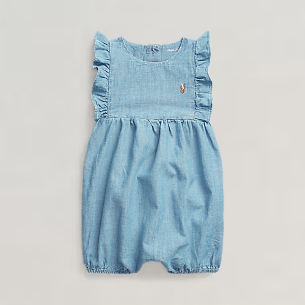 Ralph Lauren Light Blue Baby Girl Romper